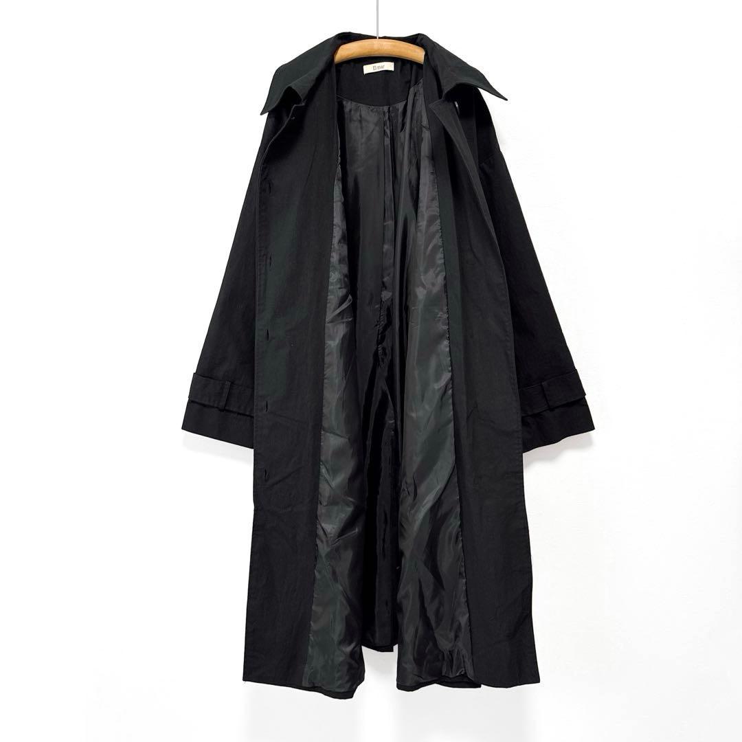 美品 キャナルジーン El mar ステンカラーコート オーバーサイズ 黒