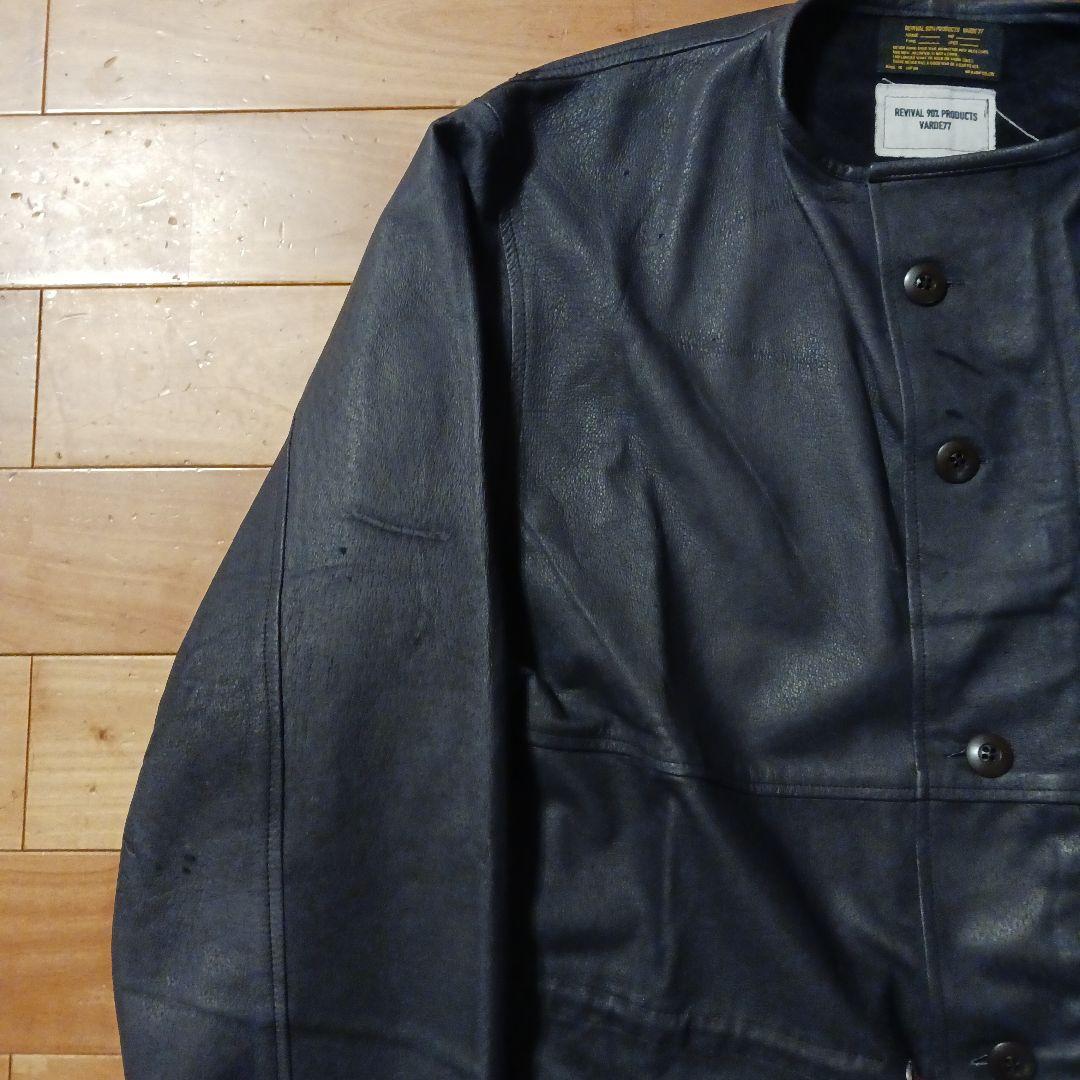 【試着のみ極美品】Varde77 ダメージレザーコート 62s US ARMY黒