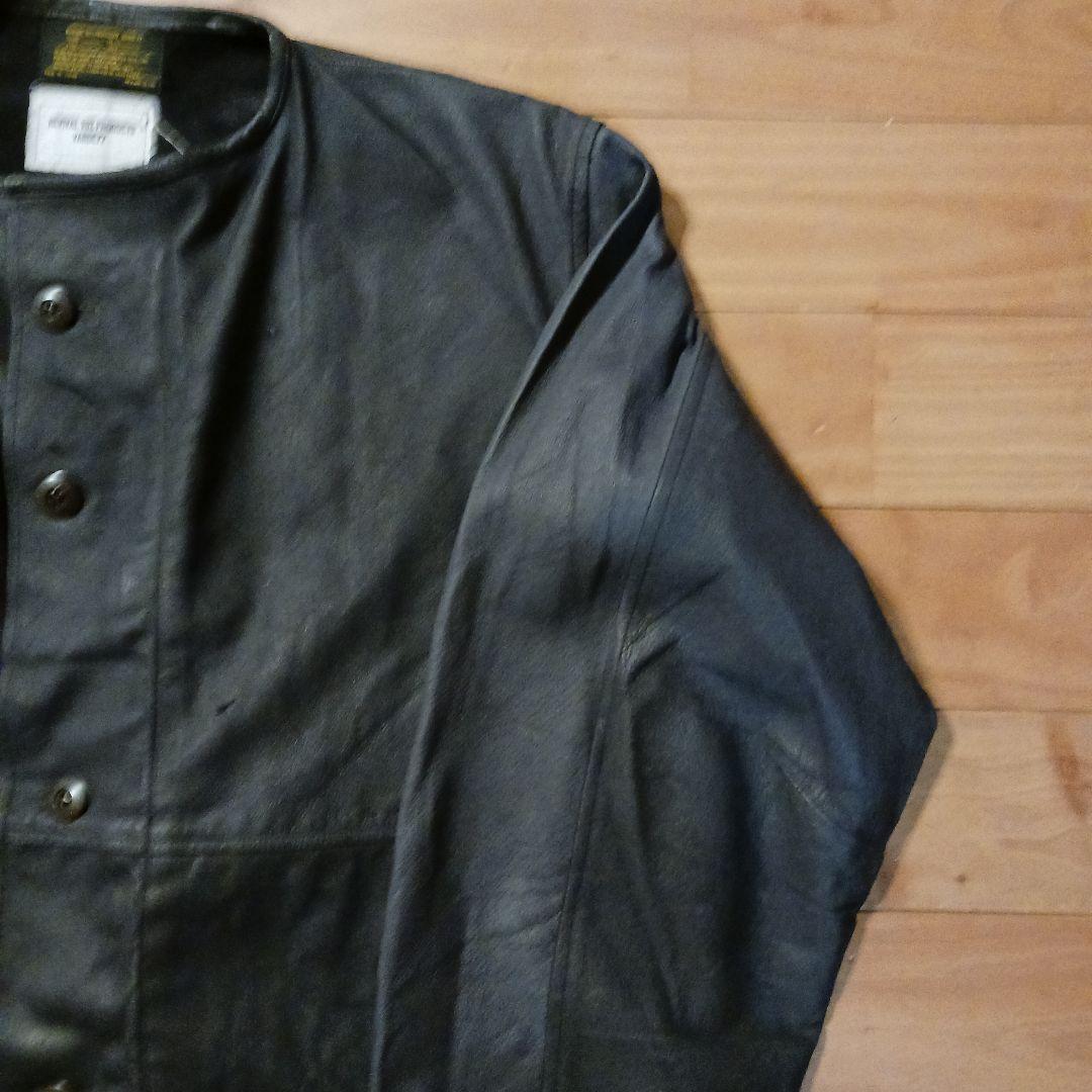 【試着のみ極美品】Varde77 ダメージレザーコート 62s US ARMY黒