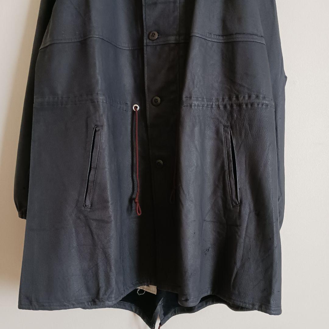 【試着のみ極美品】Varde77 ダメージレザーコート 62s US ARMY黒