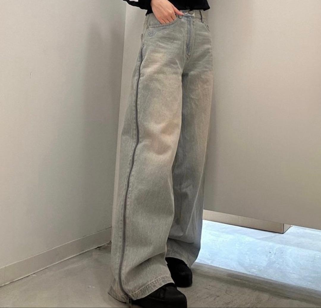 りーたん様　新品24 】ADILENIUMシーズンジップウォッシュドデニムパンツ