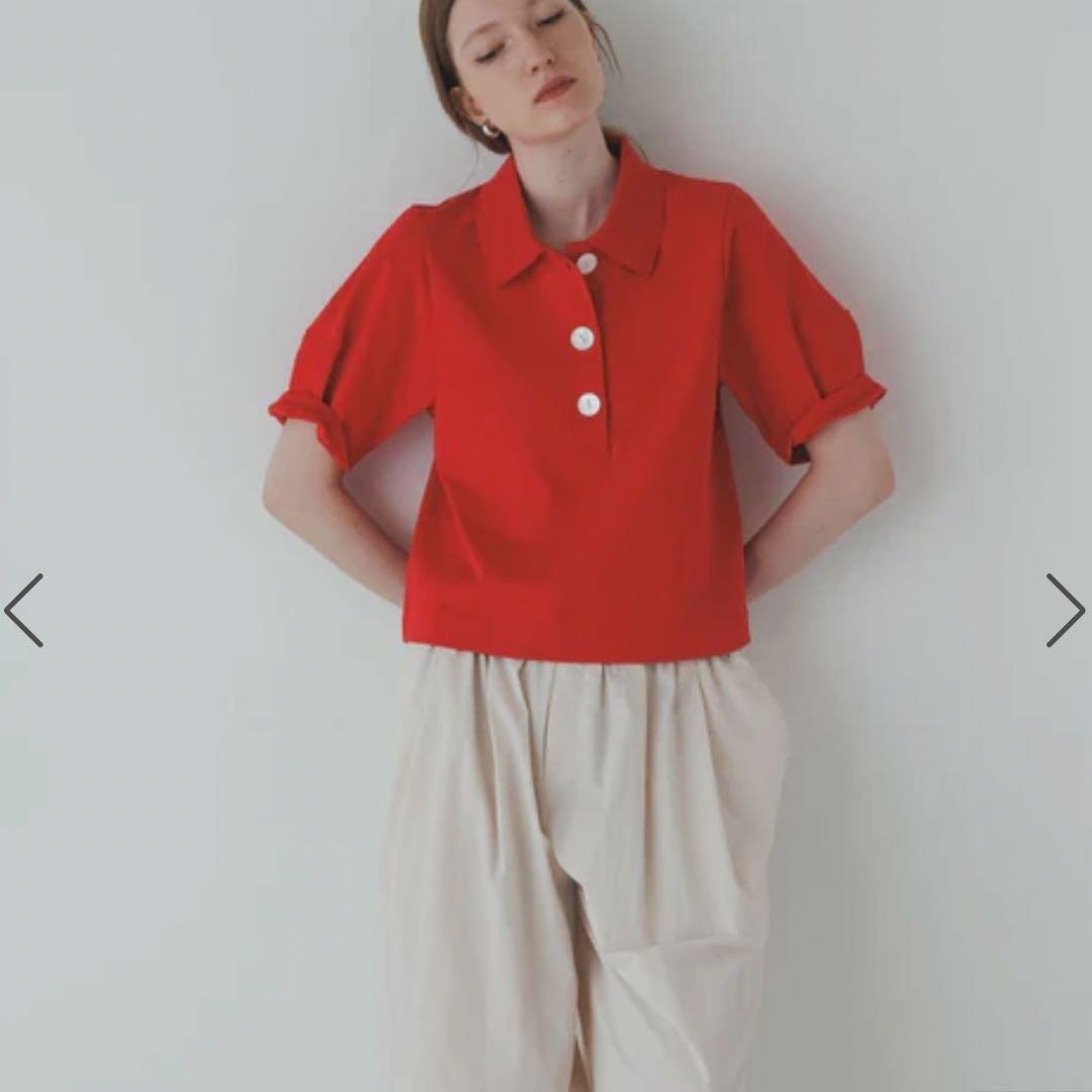 ADAM ET ROPÉ FEMME コクーンスリーブポロシャツ