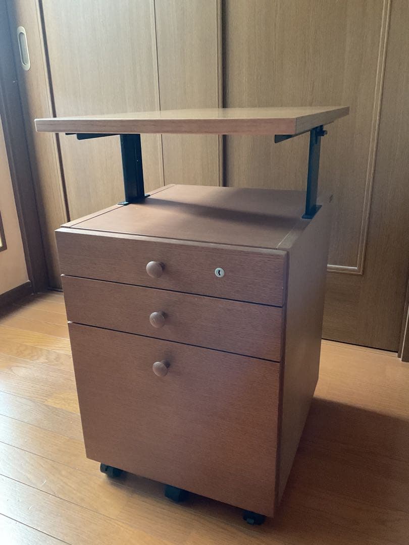 カリモク　ボナシェルタ　昇降式　引き出し　デスクワゴン