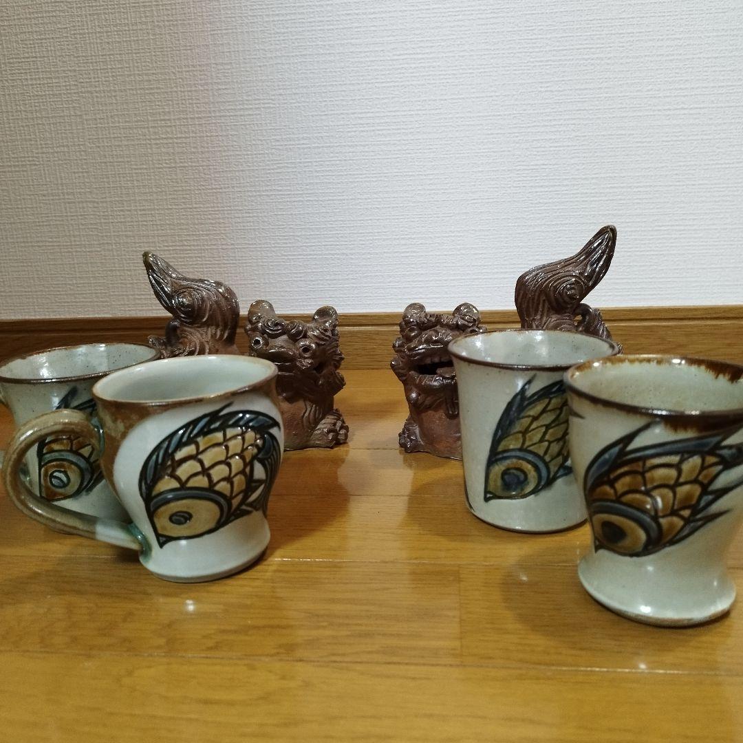 専用！　女性陶芸作家　宮城須美子さん　シーサーとマグカップほか　5点まとめて！