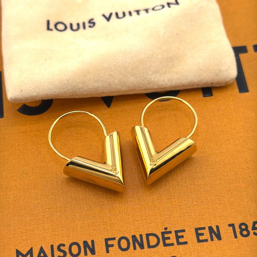 【極美品】ルイヴィトン エセンシャルV フープイヤリング ピアス ゴールド
