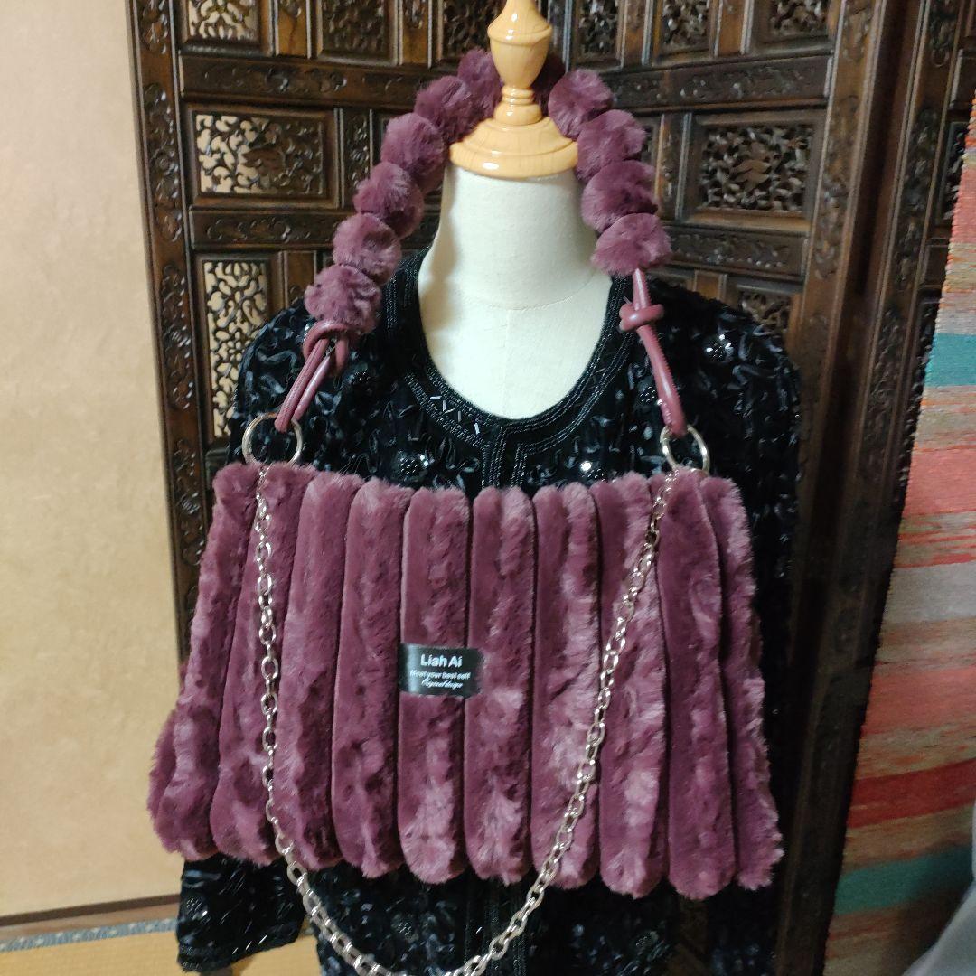 ケープ。ワインカラー バッグとセットです。