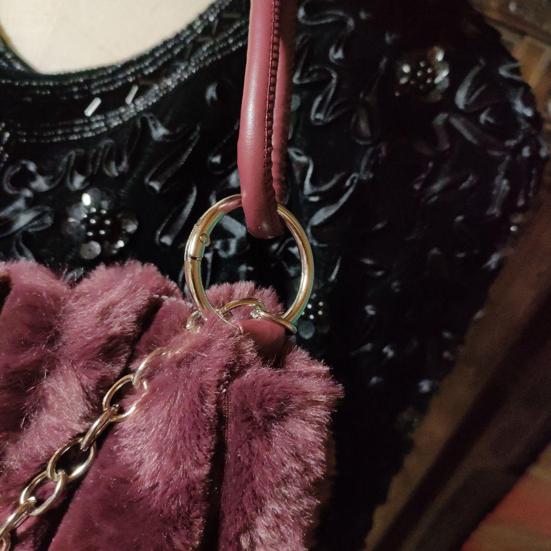 ケープ。ワインカラー バッグとセットです。