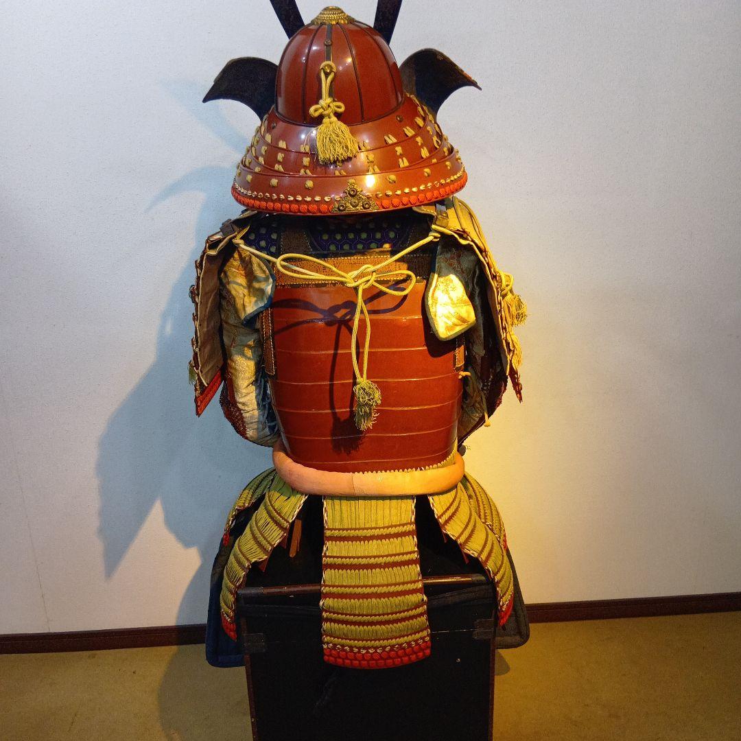 値下げ等身大　赤鎧兜一式　飾り付けた状態　 高さ　約　163センチ