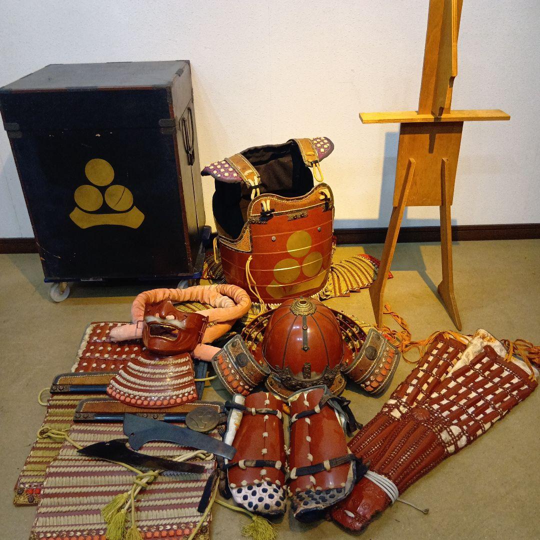 値下げ等身大　赤鎧兜一式　飾り付けた状態　 高さ　約　163センチ