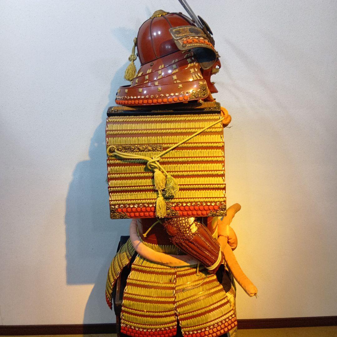 値下げ等身大　赤鎧兜一式　飾り付けた状態　 高さ　約　163センチ