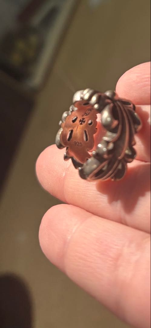 CHROME HEARTS フローラルクロスリング シルバー925