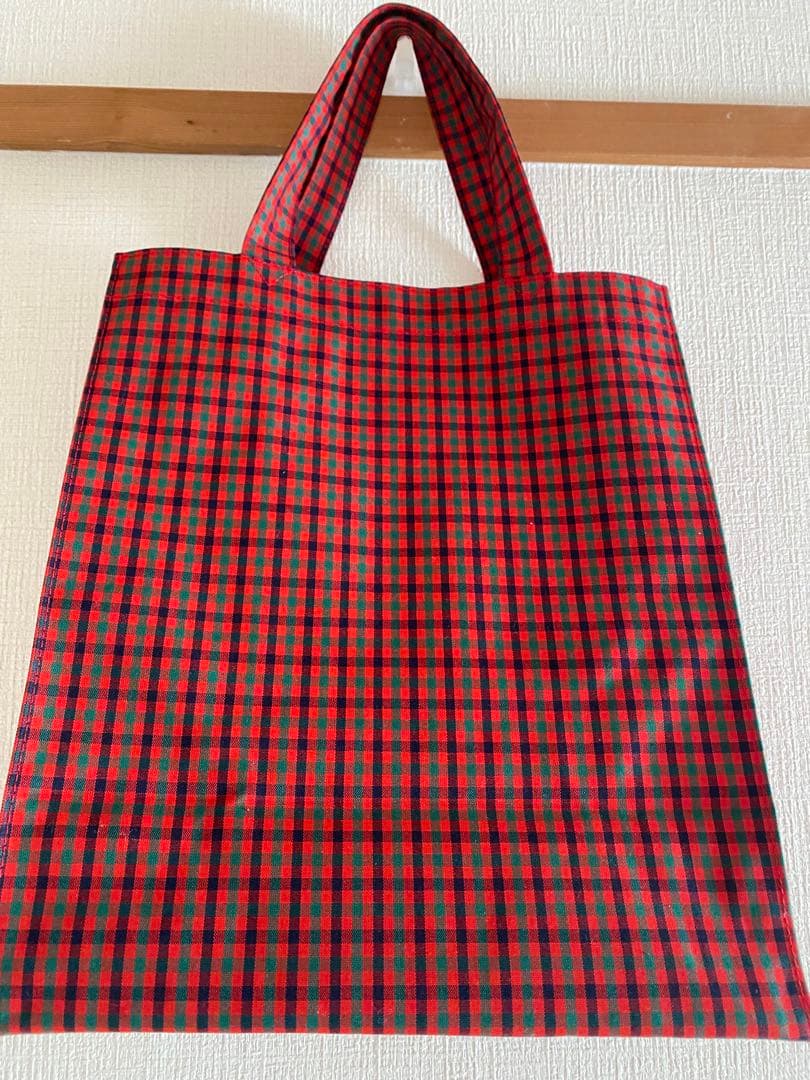 ファミリア　チェックトートバッグ　大