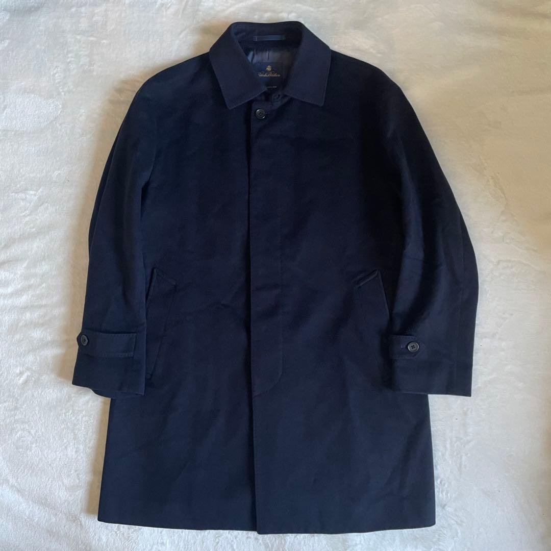 ブルックスブラザーズ ステンカラーコート ネイビー カシミヤ混