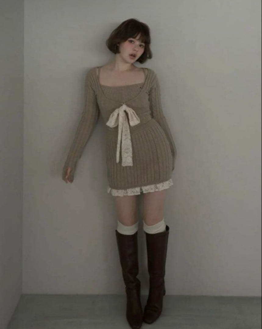 andmary Sasha lace set up beige 正規品