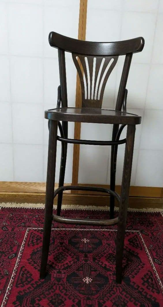 hayu！ダークブラウン 木製バースツール