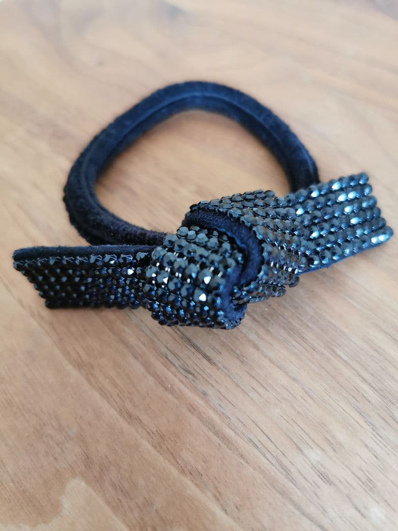 ★acca★ブラックドレスポニー★ヘアゴム★リボン