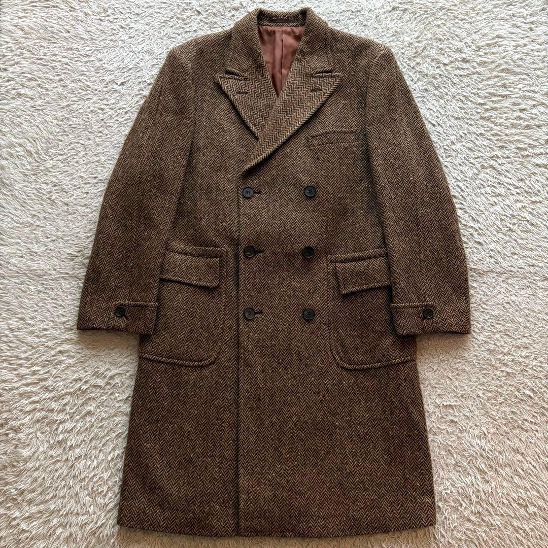 ★希少 Lサイズ★ NEWYORKER ロングチェスター ヘリンボーン ツイード