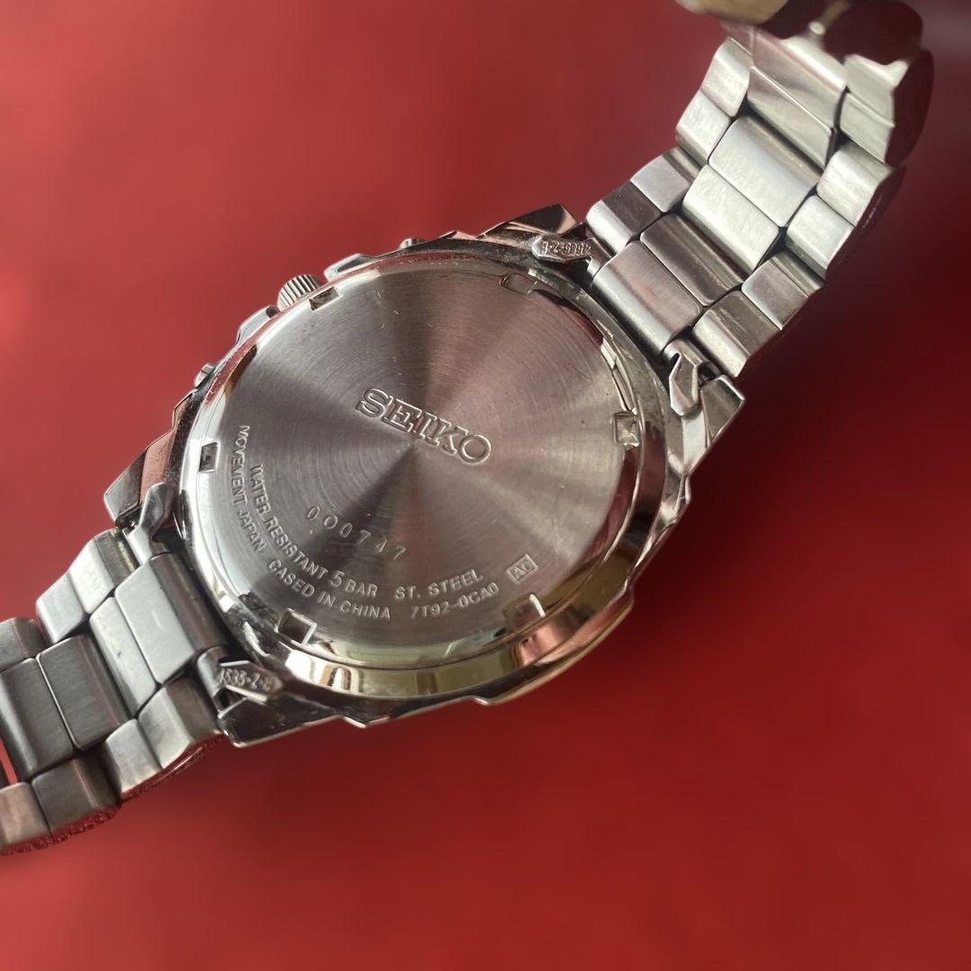 SEIKO クロノグラフSND 495腕時計レッド　電池交換済