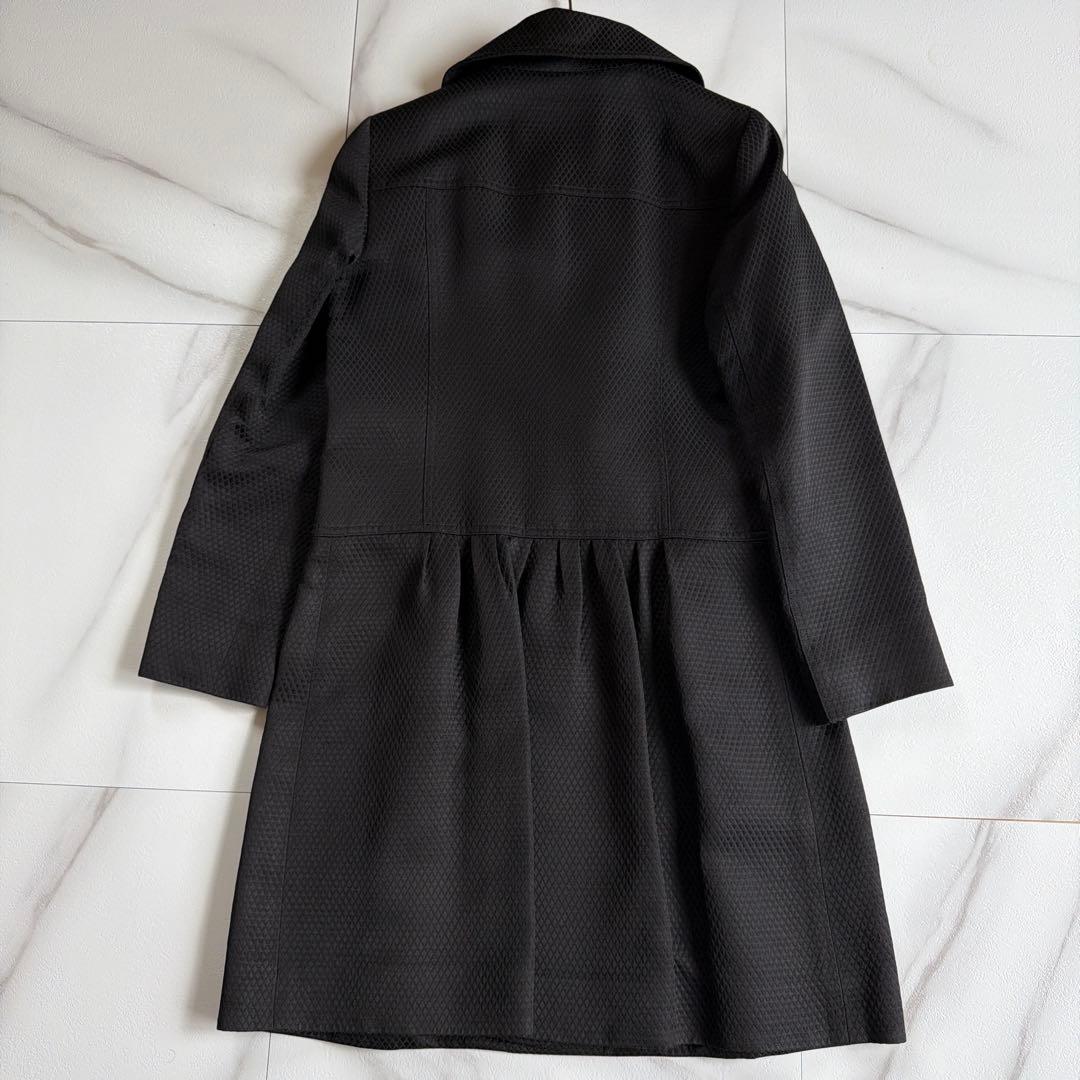 極美品 BURBERRY LONDON ダブル シャドー チェック 黒 コート