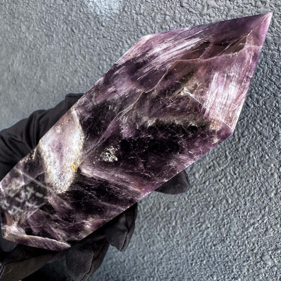 巨大☆キラキラ☆アメジスト 六角柱 水晶パワーストーン 天然石 原石A1188