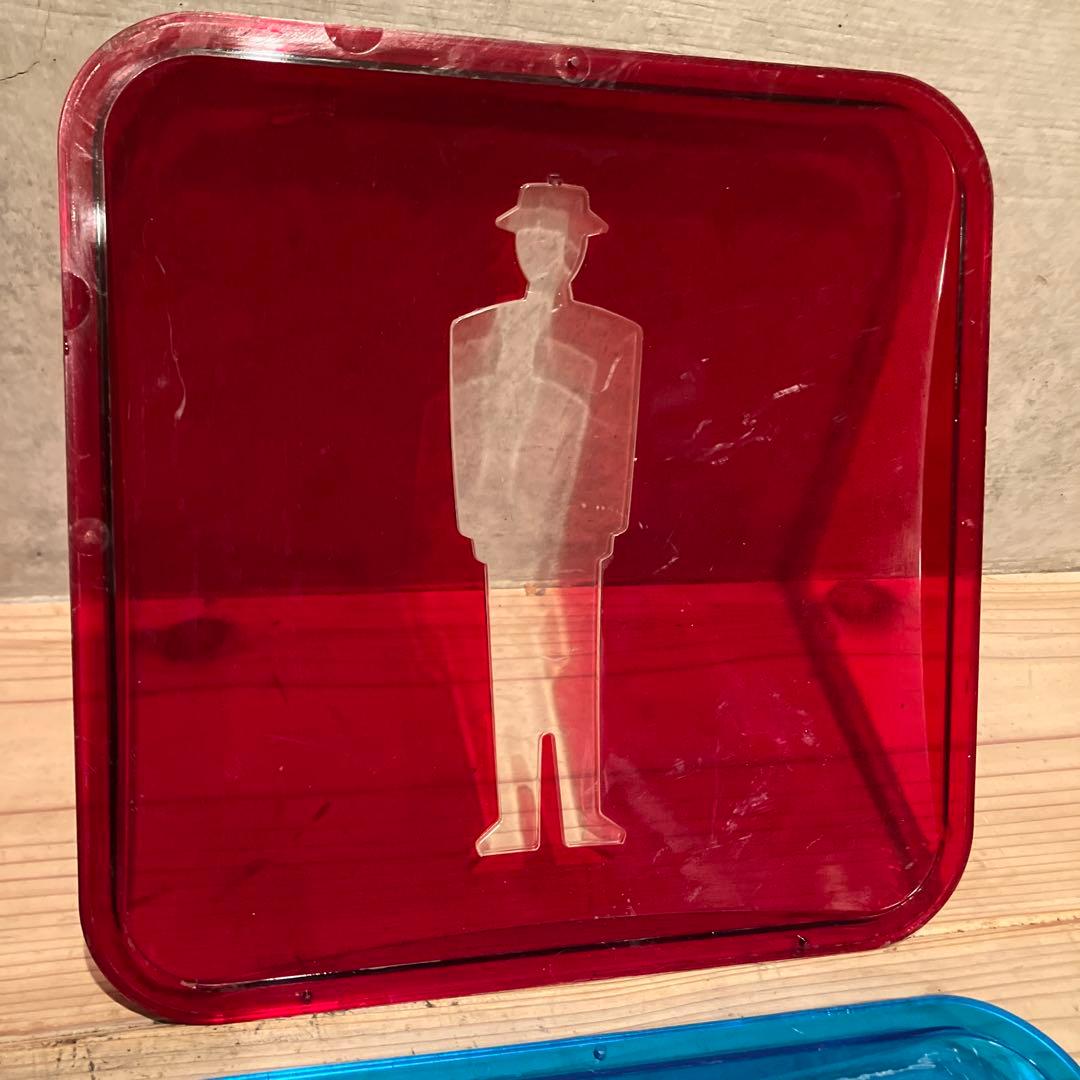 歩行者信号機　赤青透明カバーセット　2組　四枚　インテリア　入手困難