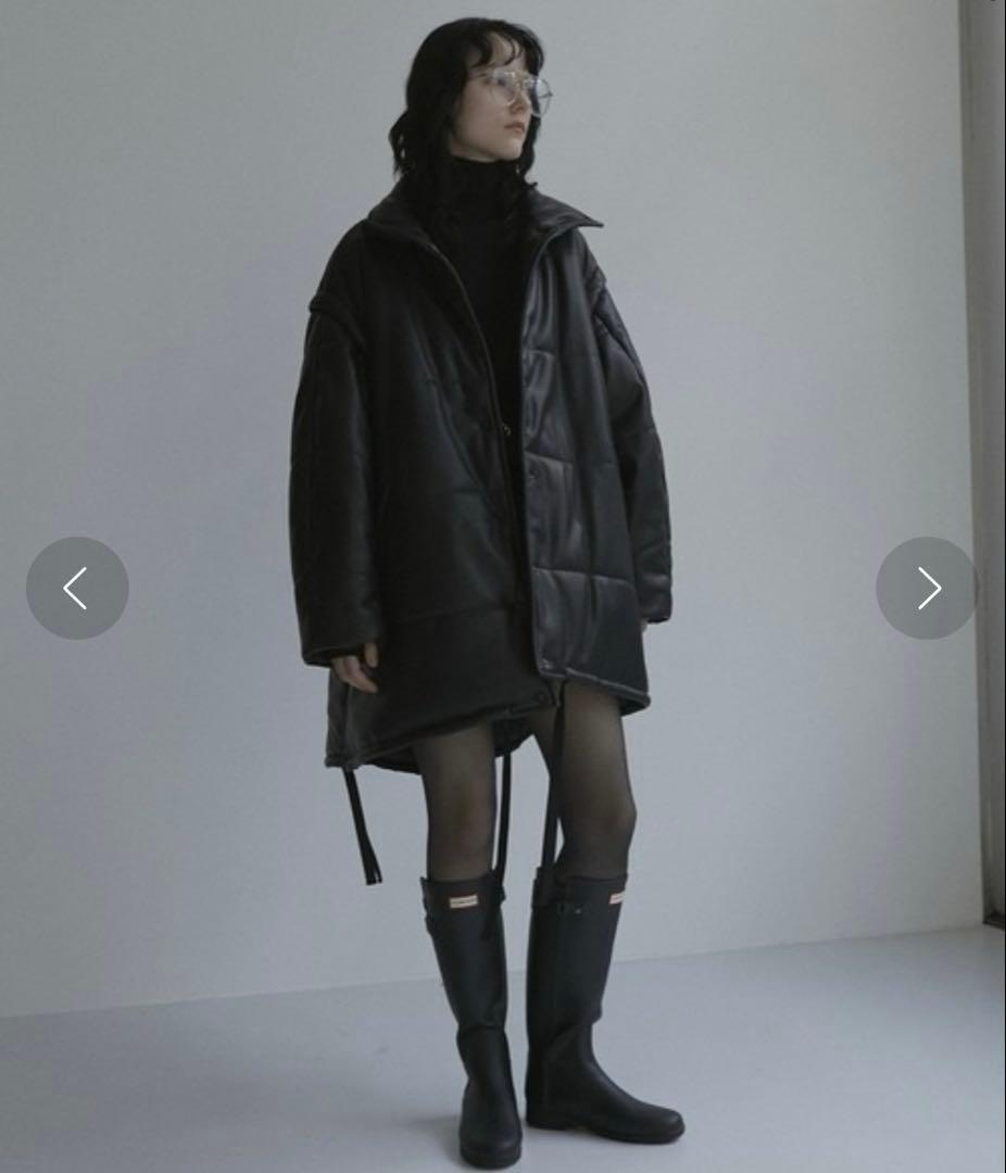 【24AW LE CIEL BLEU 】フェイクレザーパデッドコート