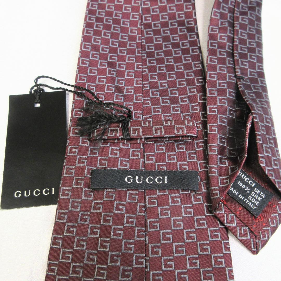 未使用☆グッチ　Gロゴ　茶色　ネクタイ