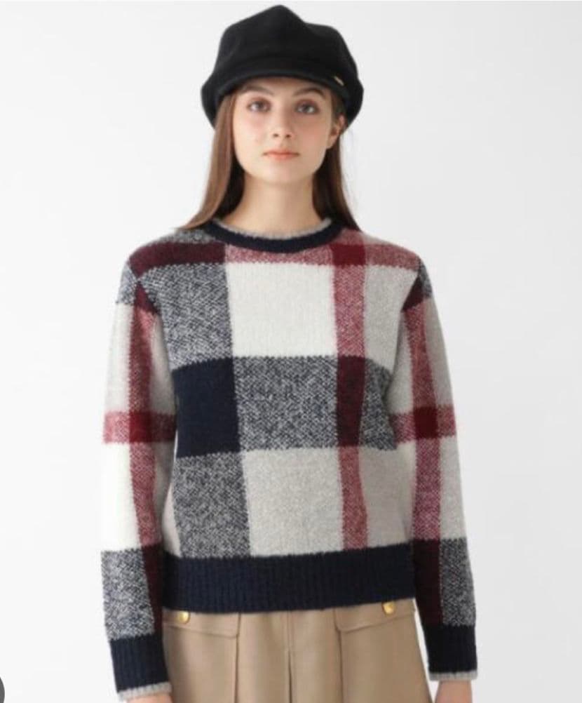 新品★ビッグスケール クレストブリッジチェック プルオーバーニット セーター