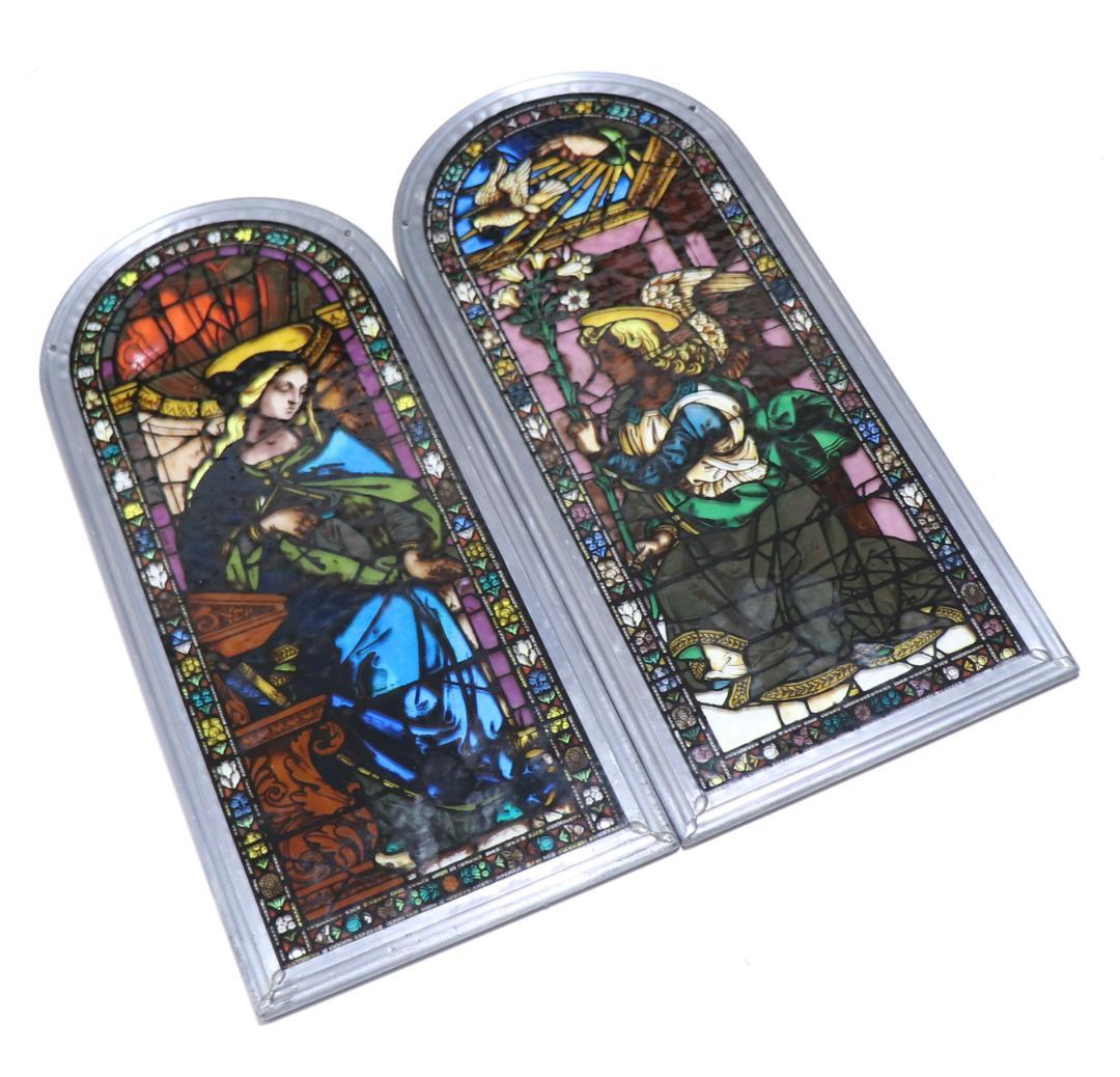 ルネッサンス期 ジョヴァンニ・ディ・ドメニコ ヴィンテージ ステンドグラス 2枚