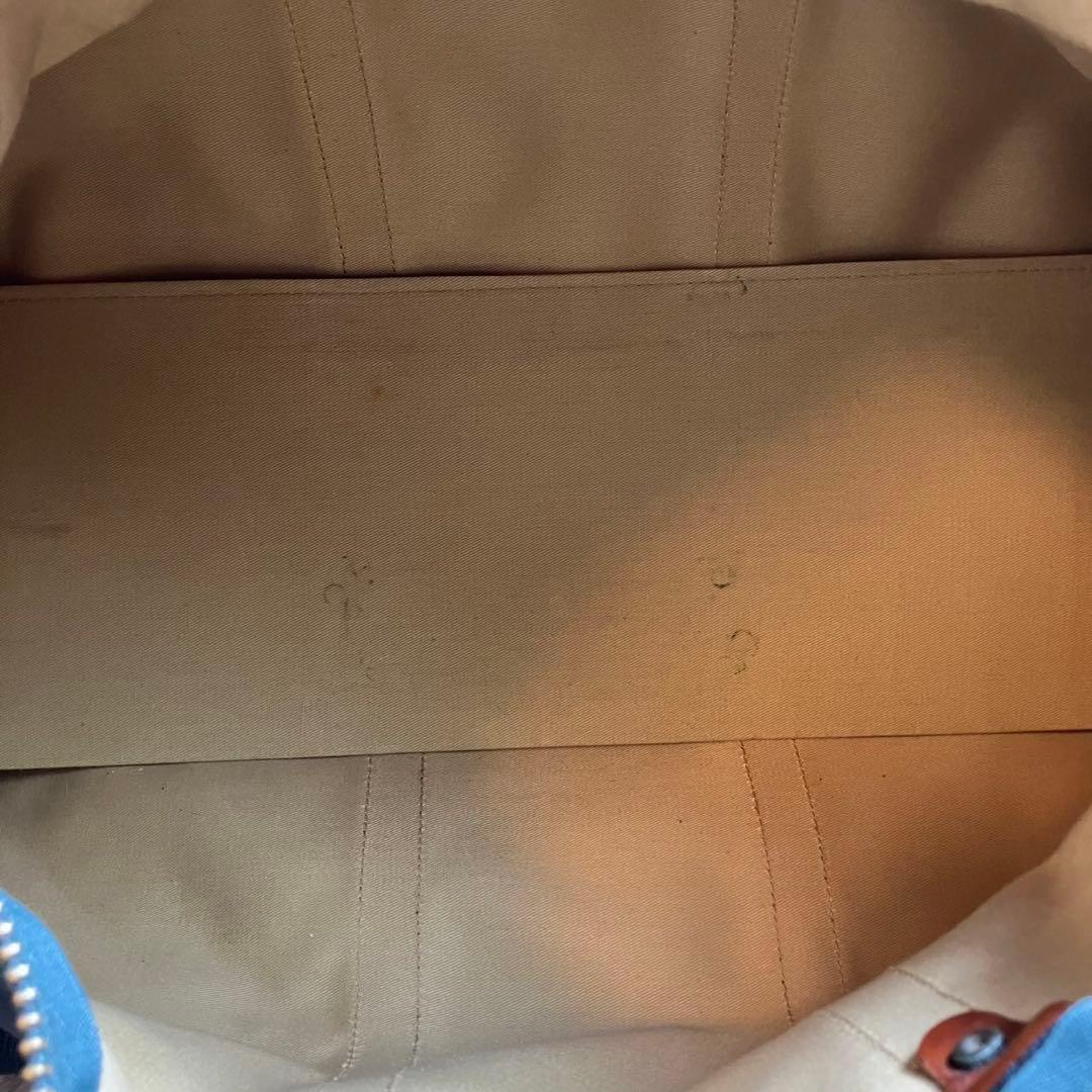 ポロラルフローレン　大容量　ボストンバッグ　チェック　レザー　PVC グリーン