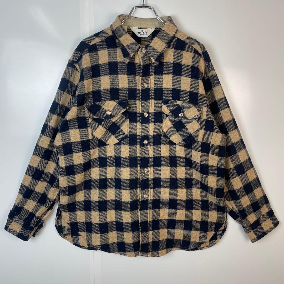 70's USA製　Wool rich バッファローチェック　三角タグ