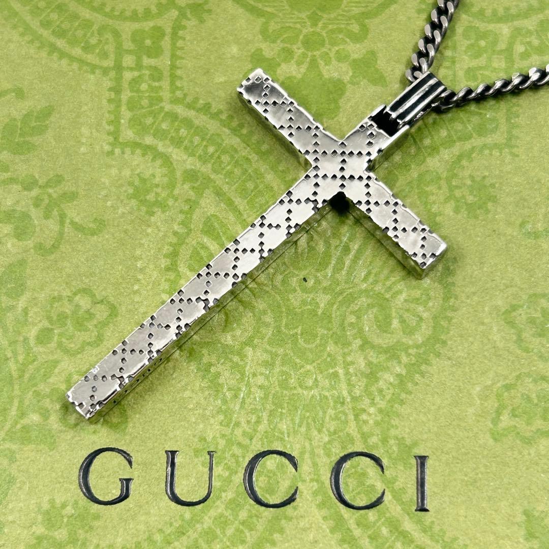 美品✨　グッチ　ネックレス　ディアマンテ　クロス　喜平　シルバー　Ag 925
