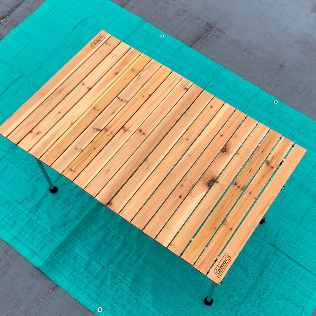 コールマン　ナチュラルウッドロールテーブル　110センチ