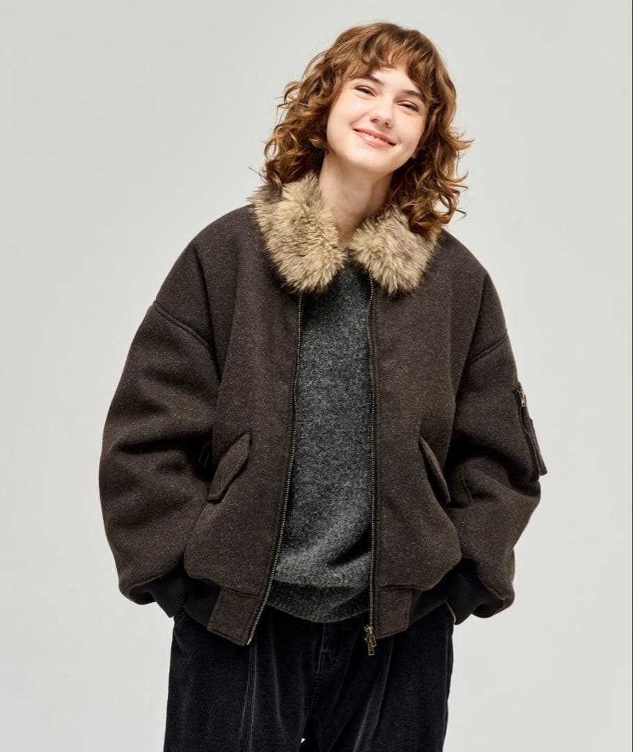 ファーメルトンフライトジャケット WETTEMPT Sサイズ ブラウン 試着のみ