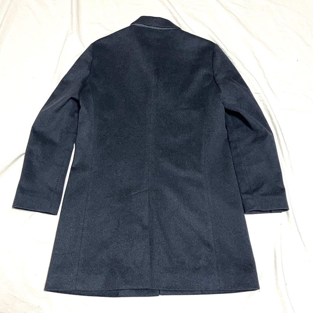 【美品】エディフィス　ロングチェスターコート　カシミヤ　ダークグレー L