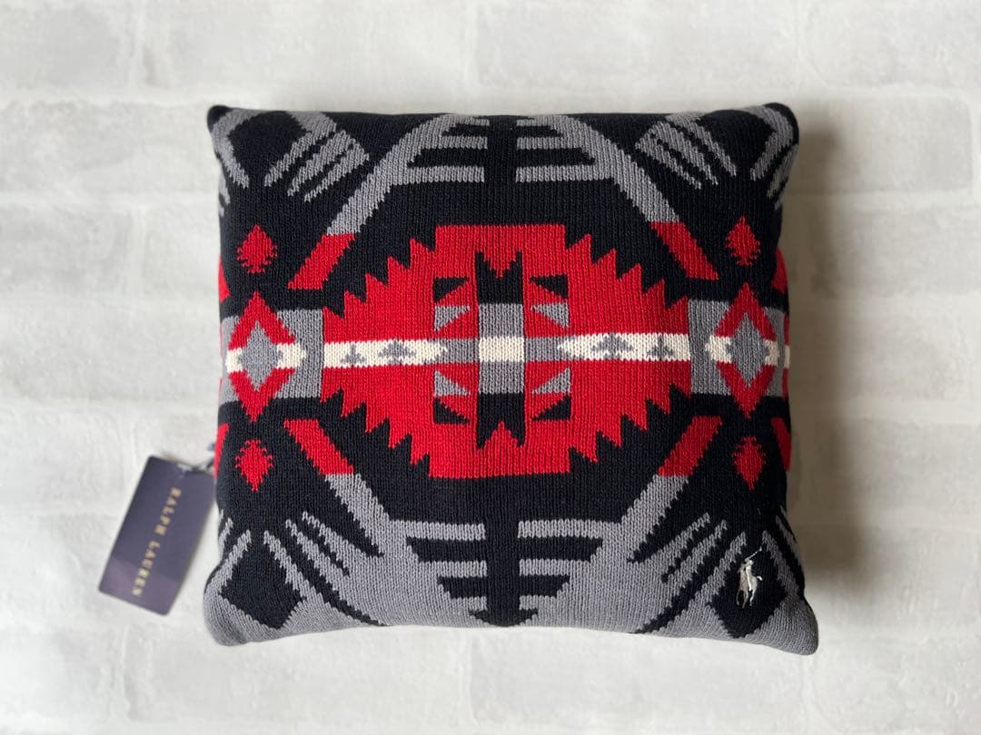 新品 ラルフローレン インディアンジオメトリック ひざ掛け＆スローピロー