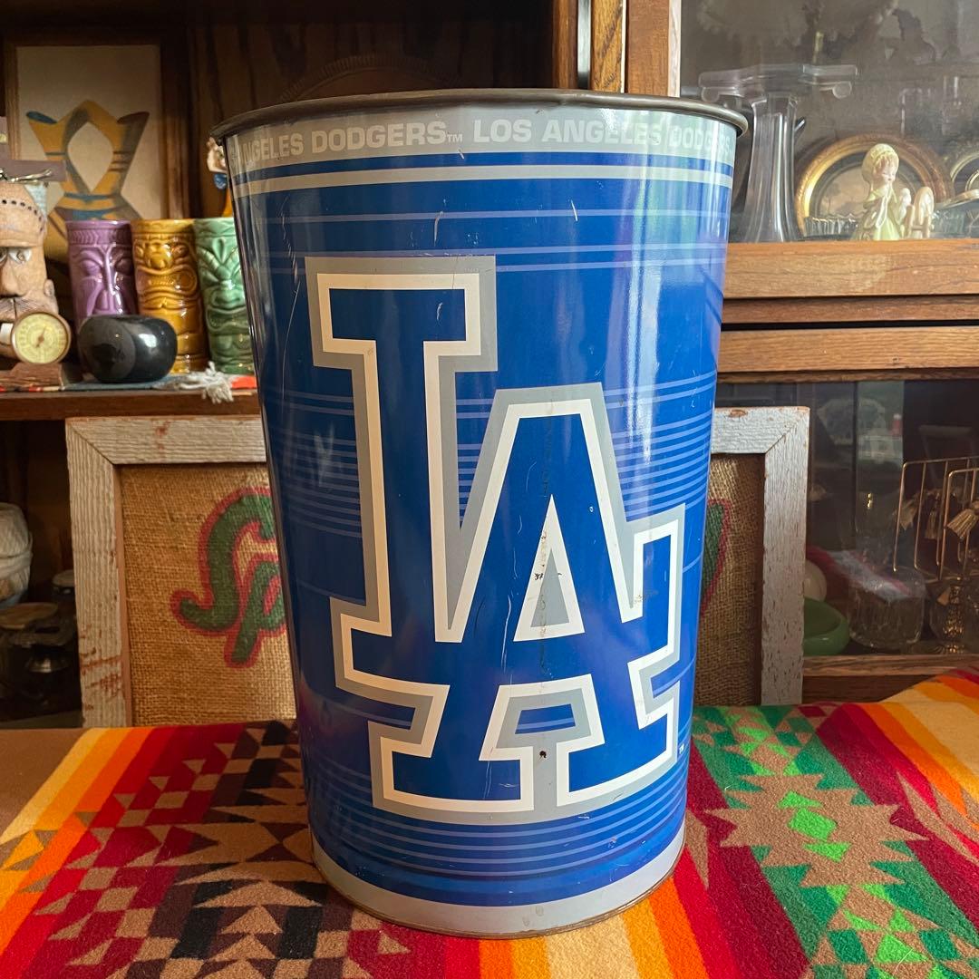 貴重！LAアメリカヴィンテージ　MLBドジャースDodgersゴミ箱　USA野球