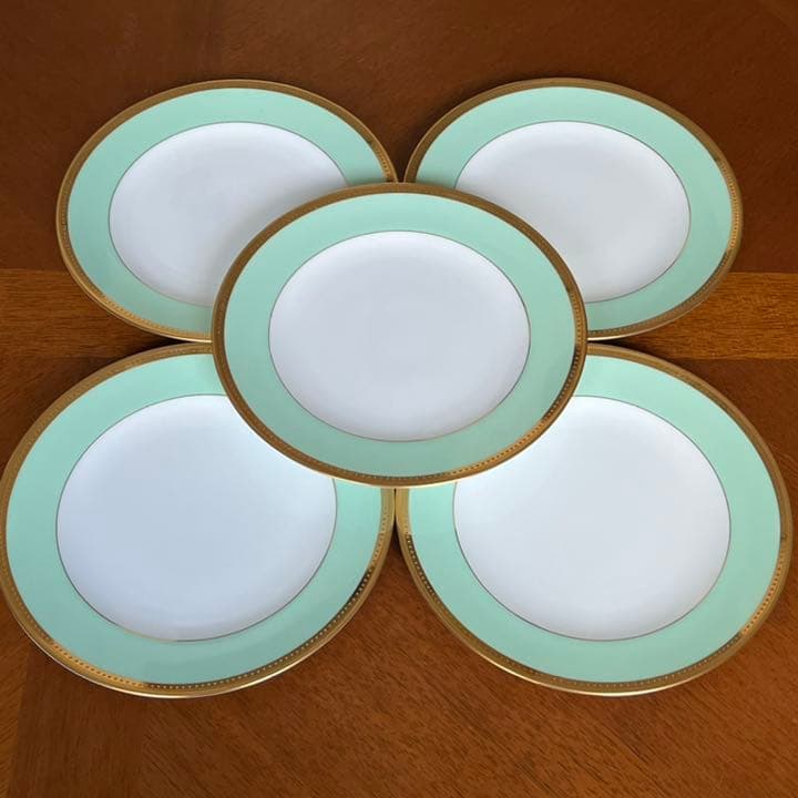 【未使用美品】大倉陶園★メイグリーン★パン・ケーキ皿　5枚