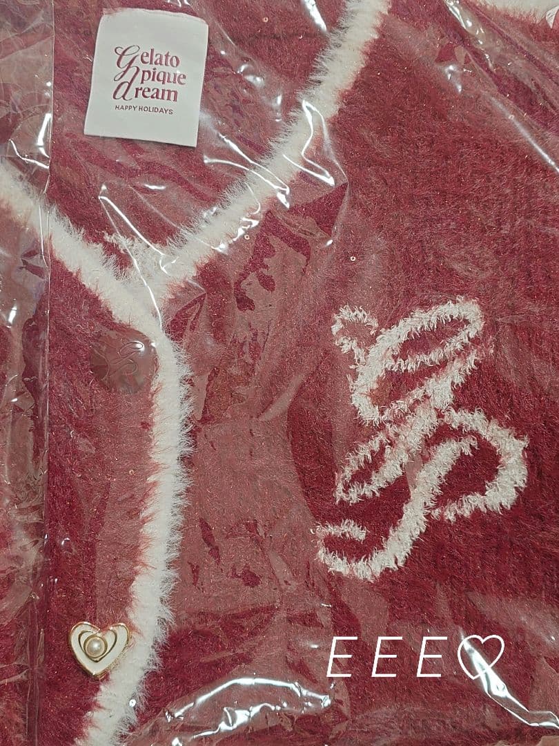 【完売】新品♡ジェラートピケ♡ラメフェザーカーディガン＆ショートパンツ♡レッド