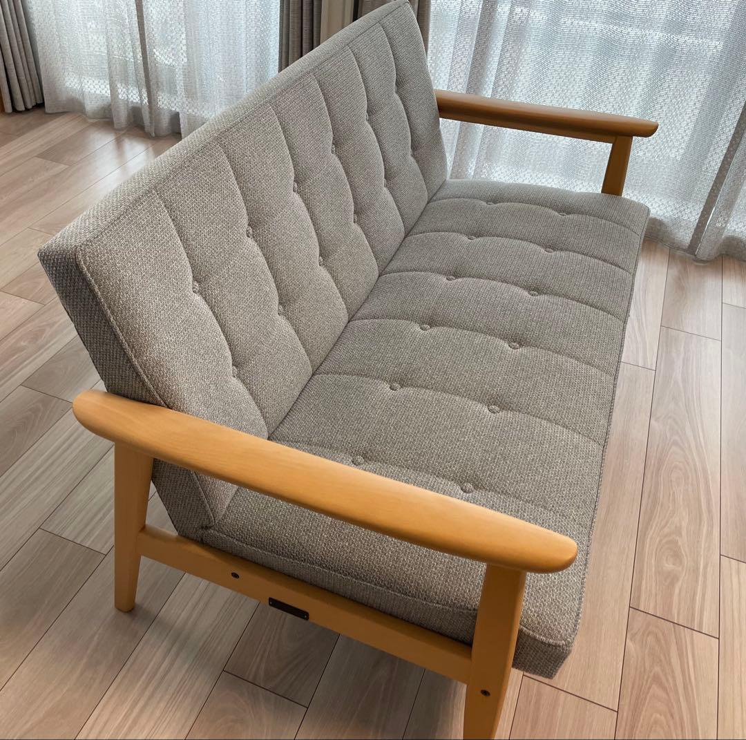 カリモク60 Ｋチェア2シーター　ミストグレー