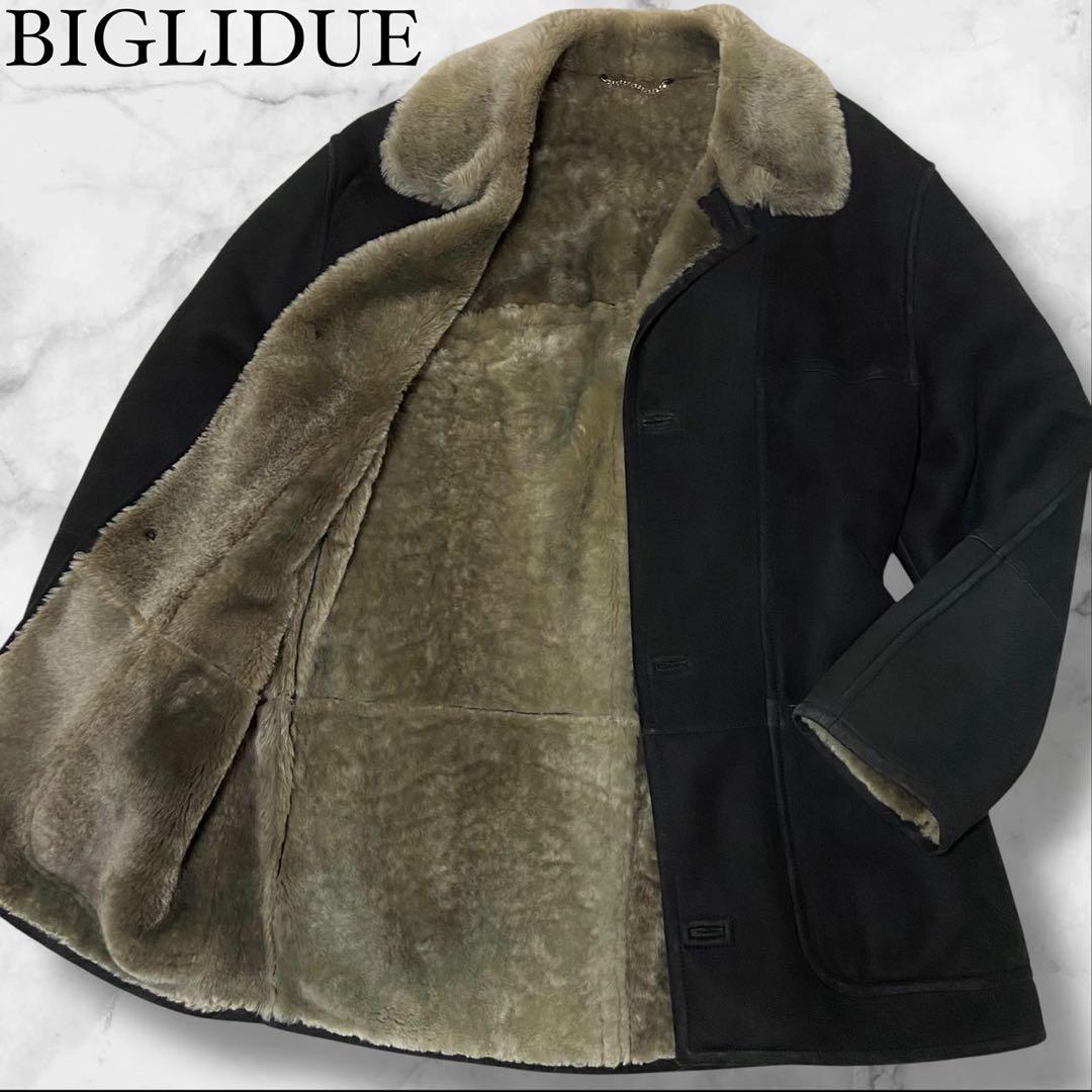 【希少な黒】ビリドゥーエ リアルムートン コート 羊革 ブラック サイズXL相当