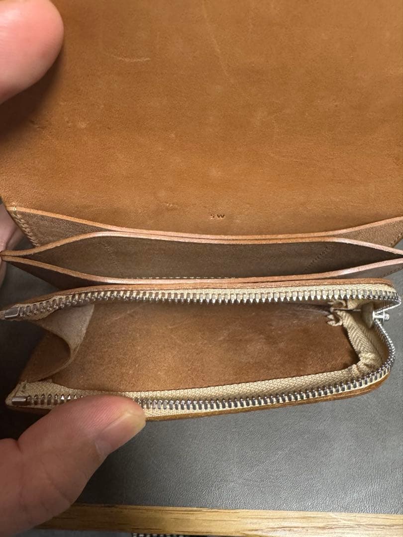 【美品】forme Short Wallet Natural HorseButt