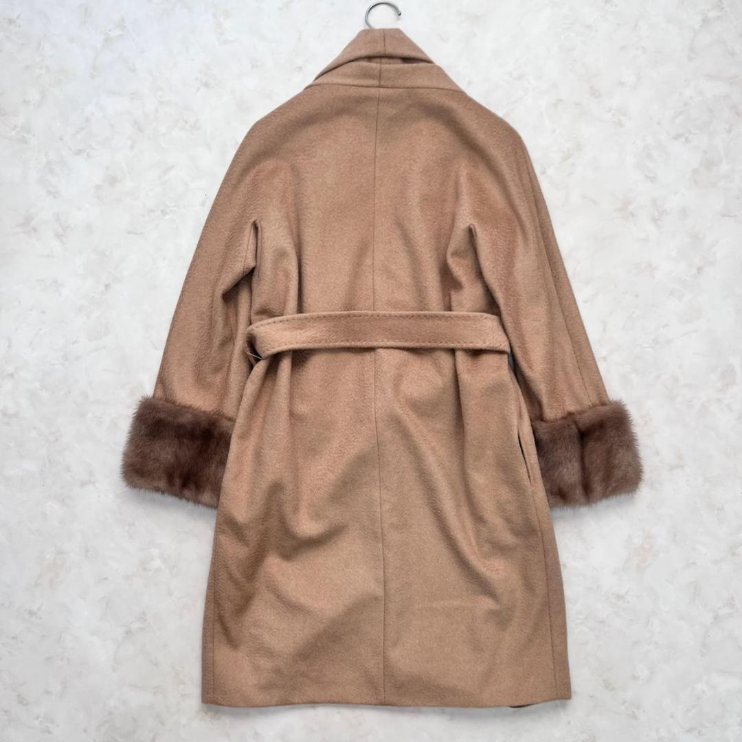 MaxMara ベルテッドファーコート 2way キャメル100% 36 S