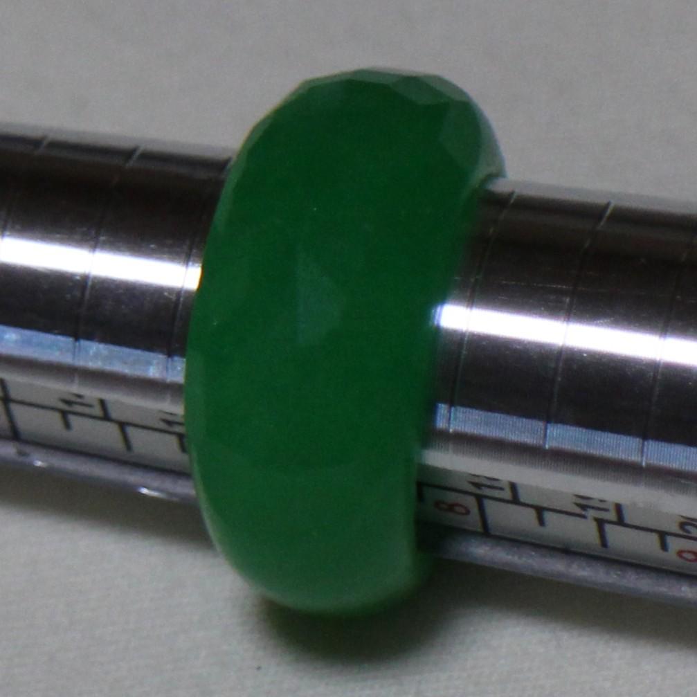 多面カット 本翡翠（推定） くり抜きリング 15号 天然石 ジェダイト 指輪 緑