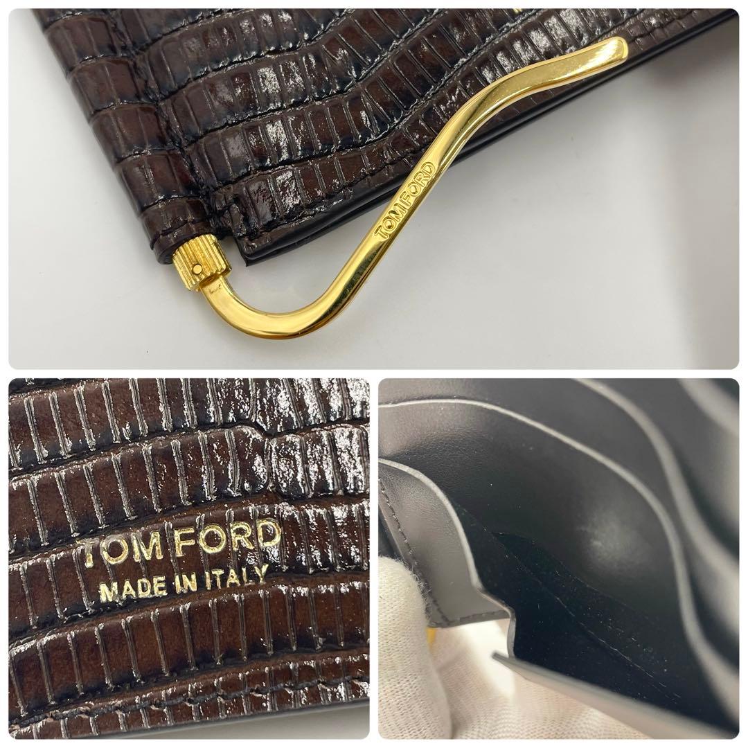 よ*ー様 極上•未使用級✨TOM FORD マネークリップ 折り財布クロコダイル