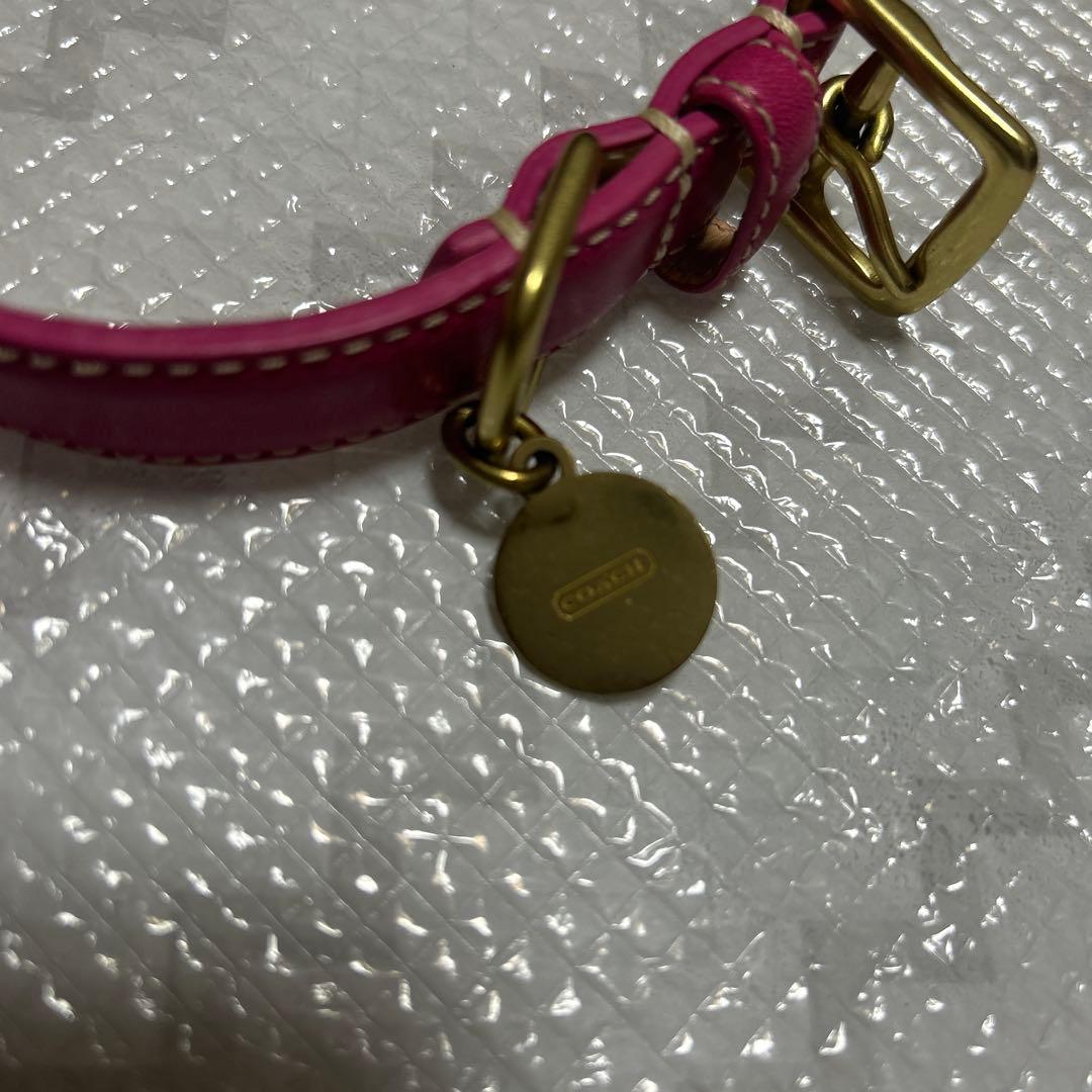 COACH ピンク レザー 首輪とリードセット