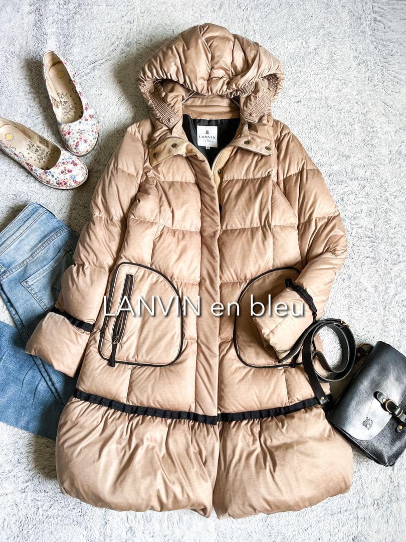 【ランバンオンブルー】安室奈美恵着 2way ロングダウンコート Aライン 36