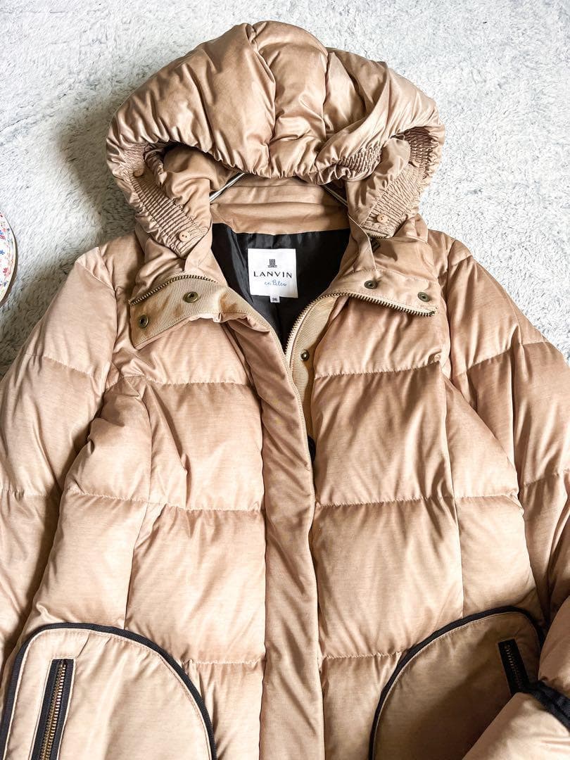 【ランバンオンブルー】安室奈美恵着 2way ロングダウンコート Aライン 36