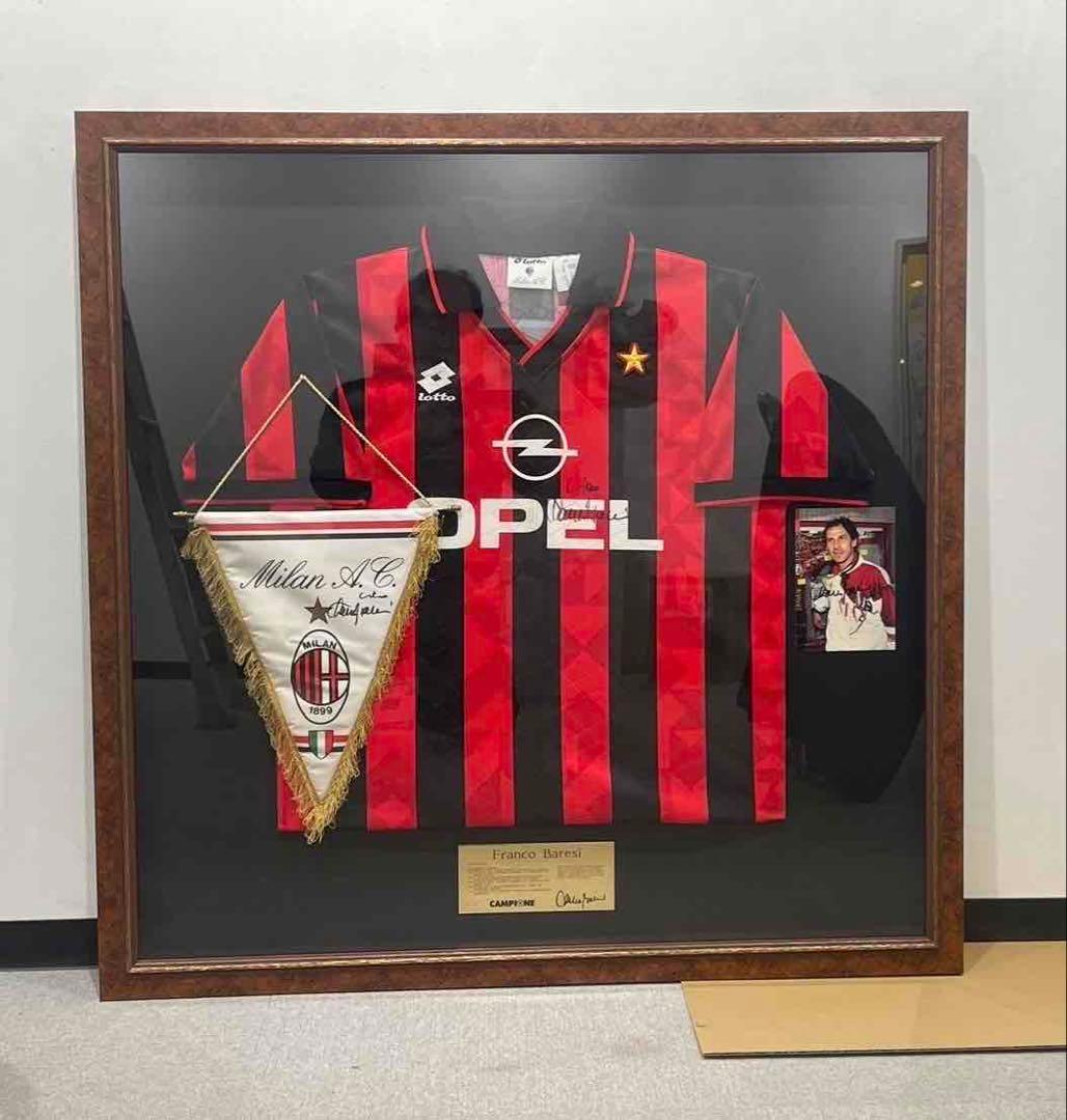 元ACミラン バレージ 直筆サイン入りユニホーム他 額装 元イタリア代表