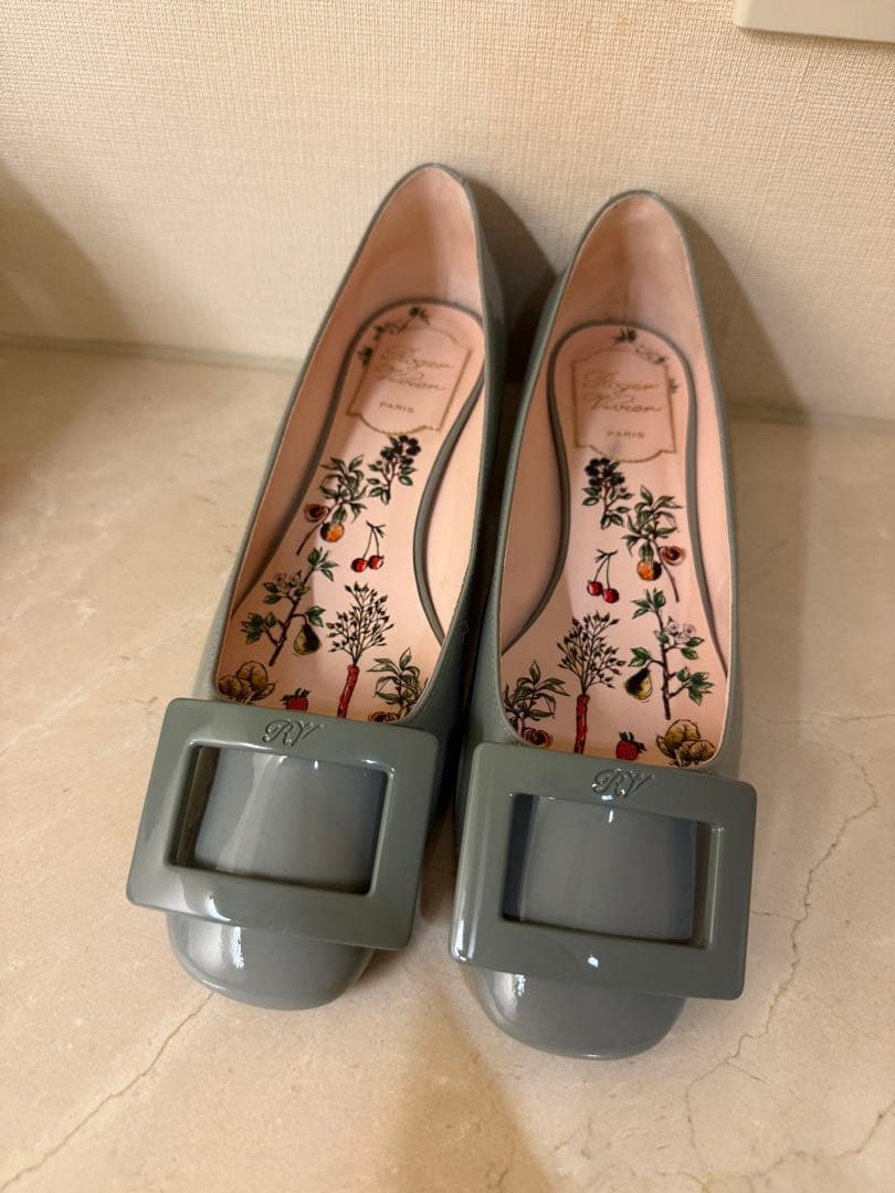 ユールック パテントレザー バレリーナ　37 グリーン